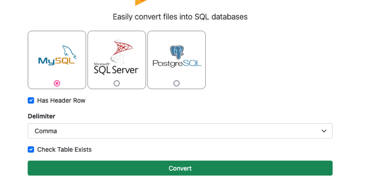 sqlizer csv selection